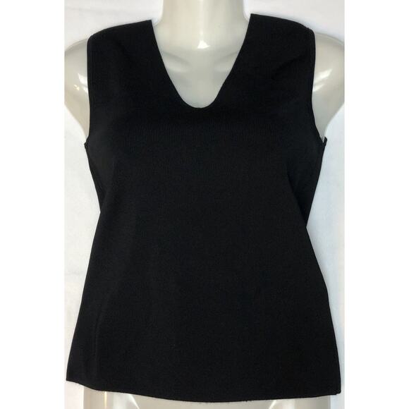 Coldwater Creek Sweater Vest Women XS Black Pullover V Neck Knit Top Stretch - Picture 1 of 11